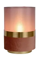 Настольная лампа Extravaganza Tusse 10508/01/66 Lucide розовая 1 лампа, основание матовое золото металл в стиле винтаж современный 