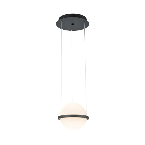 Светильник подвесной LED Ringar 4502-1P Favourite белый на 1 лампу, основание чёрное в стиле современный 