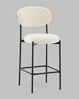 Стул полубарный Бриф DD букле молочный УТ000041504 Stool Group, белый/букле, ножки/сталь/чёрный, размеры - *****