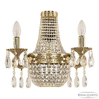 Бра 2211H201B/2/35IV G Bohemia Ivele Crystal без плафона 3 лампы, основание золотое прозрачное в стиле классический sp