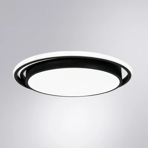 Светильник потолочный LED с пультом Sonny A2688PL-1BK Arte Lamp белый чёрный 1 лампа, основание белое чёрное в стиле современный хай-тек минимализм с пультом кольца фото 2