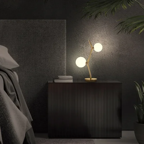 Настольная лампа MATHIA TAB 212693-23 ImperiumLoft белая на 2 лампы, основание латунь металл в стиле современный фото 7 Настольная лампа MATHIA TAB 212693-23 ImperiumLoft белая на 2 лампы, основание латунь металл в стиле современный фото 7