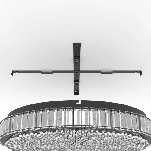 Люстра потолочная LED dimm Balparda 390249 Eglo прозрачная на 4 лампы, основание чёрное в стиле современный  фото 3