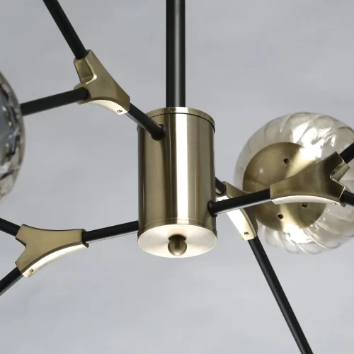 Люстра потолочная Гамбург 605016108 DeMarkt золотая на 8 ламп, основание чёрное в стиле современный шар фото 8