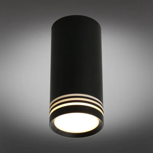 Светильник накладной Olona OML-100819-01 Omnilux чёрный 1 лампа, основание чёрное в стиле хай-тек круглый фото 2
