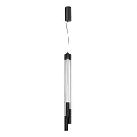Светильник подвесной LED Anta 4393/30L Odeon Light белый 1 лампа, основание чёрное в стиле современный трубочки