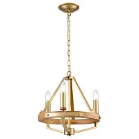 Люстра подвесная Brenda WE586.03.503 Wertmark без плафона на 3 лампы, основание бежевое бронзовое в стиле кантри классический 