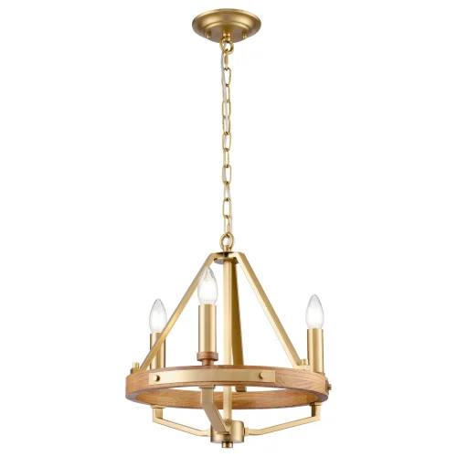 Люстра подвесная Brenda WE586.03.503 Wertmark без плафона на 3 лампы, основание бежевое бронзовое в стиле кантри классический 