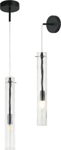 Светильник подвесной Perfecto Light 2193/02/01PW Stilfort прозрачный на 1 лампу, основание чёрное в стиле современный 