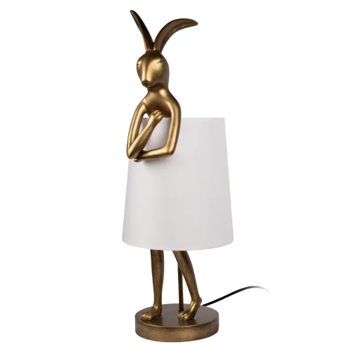 Настольная лампа Lapine 10315/B White LOFT IT белая 1 лампа, основание золотое смола в стиле современный животные фото 3