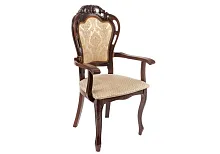 Деревянный стул Bronte вишня с патиной /  бежевый 438335 Woodville, бежевый/ткань, ножки/массив бука/вишня, размеры - ****590*550