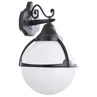 Настенный светильник Monaco A1492AL-1BK Arte Lamp уличный IP44 чёрный 1 лампа, плафон белый в стиле современный E27