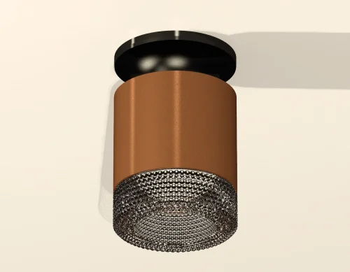 Светильник накладной Techno spot XS7404102 Ambrella light коричневый 1 лампа, основание чёрное в стиле хай-тек современный круглый фото 2