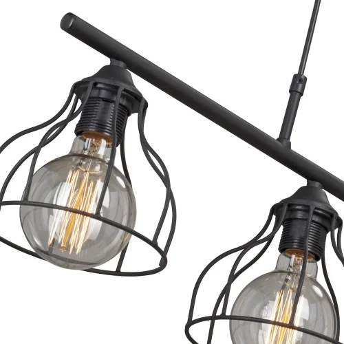 Светильник подвесной V4819-1/3S Vitaluce чёрный на 3 лампы, основание чёрное в стиле арт-деко фото 2