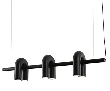 Светильник подвесной LED Канти 08465-3A,19 Kink Light чёрный 6 ламп, основание чёрное в стиле арт-деко лофт современный 