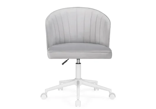 Компьютерное кресло Дэни светло-серый / белый 560018 Woodville, серый/велюр, ножки/металл/белый, размеры - *920***620*620 фото 2