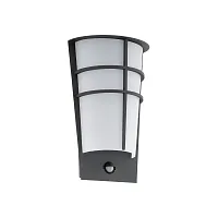 Настенный светильник уличный LED BREGANZO 1 96018 Eglo уличный IP44 чёрный серый на 2 лампы, плафон белый в стиле современный LED