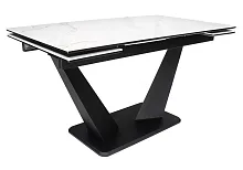 Керамический стол Кели 140(200)х80х76 белый / черный 588010 Woodville столешница белая из керамика