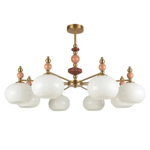Люстра потолочная Piccolo 8425/8C Lumion белая на 8 ламп, основание бронзовое в стиле классический фото 2