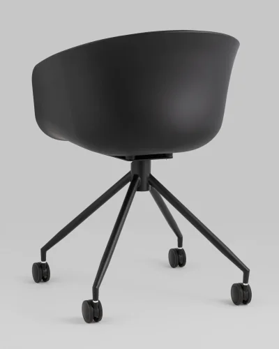 Кресло офисное LIBRA, пластик черный, рогожка черный УТ000038152 Stool Group, чёрный/рогожка, ножки/металл/чёрный, размеры - ***** фото 7