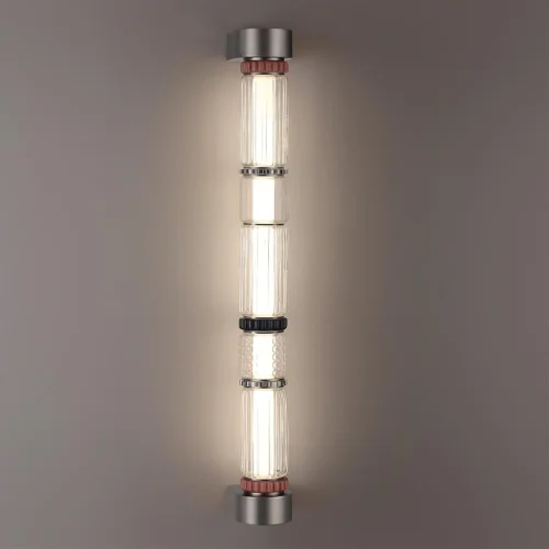 Бра Collier 5456/18WL Odeon Light прозрачный на 1 лампу, основание никель серое в стиле современный фото 5