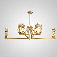 Люстра потолочная ADONICA CH B L16 193014-23 ImperiumLoft прозрачная на 16 ламп, основание латунь в стиле современный 