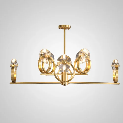 Люстра потолочная ADONICA CH B L12 193013-23 ImperiumLoft прозрачная на 12 ламп, основание латунь в стиле современный фото 2