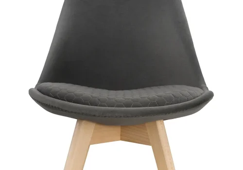 Деревянный стул Bonuss dark gray / wood 15224 Woodville, серый/велюр, ножки/массив бука/натуральный, размеры - ****500*560 фото 7