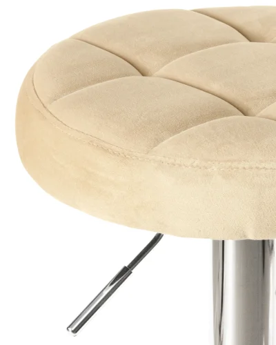 Табурет барный набор 2 шт. SET-2 5008-LM BRUNO, цвет сиденья бежевый велюр (MJ9-10), цвет основания хром Dobrin, /велюр, ножки/металл/хром, размеры - 610*830***360*360 фото 4