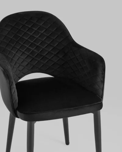 Стул Венера диамант NEW, велюр черный NP (набор 2 шт) УТ000038734 Stool Group, /велюр, ножки/металл/, размеры - ***** фото 3