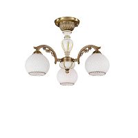 Люстра потолочная  PL 8625/3 Reccagni Angelo белая на 3 лампы, основание античное бронза в стиле классический кантри 
