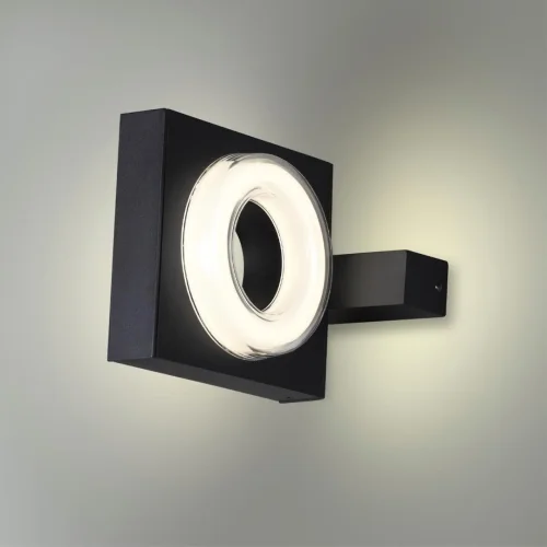 Настенный светильник уличный LED Vart 6654/5WL Odeon Light уличный IP54 чёрный на 1 лампу, плафон чёрный в стиле хай-тек LED фото 3