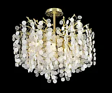 Люстра потолочная Авани 07873-60PD,33 Kink Light прозрачная на 8 ламп, основание золотое в стиле флористика современный ветви