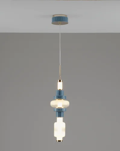Светильник подвесной LED Atelieri V11690-PL Moderli белый на 1 лампу, основание золотое в стиле современный американский кантри 