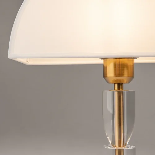 Настольная лампа Prima Z034TL-01BZ Maytoni белая на 1 лампу, основание бронзовое металл в стиле современный арт-деко фото 3