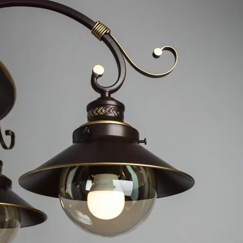 Люстра потолочная Grazioso A4577PL-5CK Arte Lamp прозрачная на 5 ламп, основание коричневое в стиле кантри  фото 4