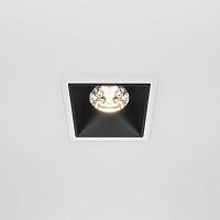 Светильник точечный Alfa LED DL043-01-15W3K-D-SQ-WB Maytoni белый чёрный 1 лампа, основание белое чёрное в стиле современный 