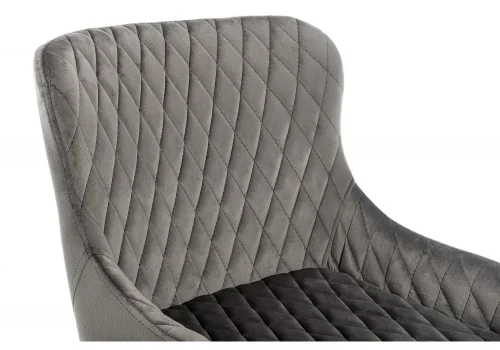 Барный стул Mint серый 11535 Woodville, серый/велюр, ножки/металл/чёрный, размеры - ****450*490 фото 5