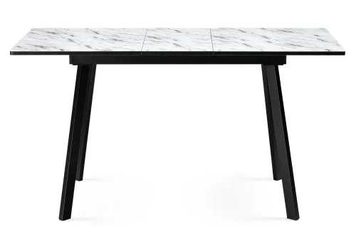 Деревянный стол Агни 110(140)х68х76 мрамор белый / черный матовый 528558 Woodville столешница белая мрамор из стекло фото 2