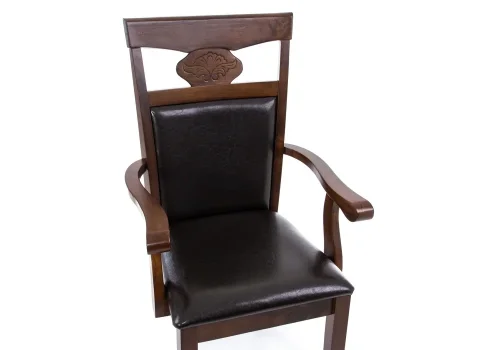 Деревянный стул Luiza dirty oak / dark brown 1996 Woodville, коричневый/искусственная кожа, ножки/дерево/орех, размеры - ****520*520 фото 6