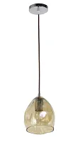 Светильник подвесной Olio E 1.3.P1 BR Arti Lampadari прозрачный янтарный 1 лампа, основание хром в стиле современный 