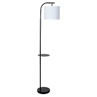 Торшер Connor A4053PN-1BK Arte Lamp со столиком белый 1 лампа, основание чёрное в стиле классический
