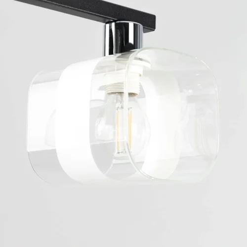 Люстра потолочная Вирта CL139165 Citilux прозрачная на 6 ламп, основание чёрное в стиле современный  фото 4