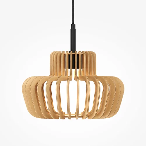 Светильник подвесной LED MOD465PL-L12BK2 Namiki Maytoni бежевый коричневый на 1 лампу, основание чёрное в стиле современный кантри фото 4