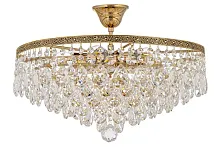Люстра потолочная Castellana E 1.3.46.608 G Arti Lampadari прозрачная на 6 ламп, основание золотое в стиле классический современный 