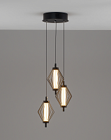 Светильник подвесной LED Eloise V11353-PL Moderli белый чёрный на 3 лампы, основание чёрное в стиле современный каскад