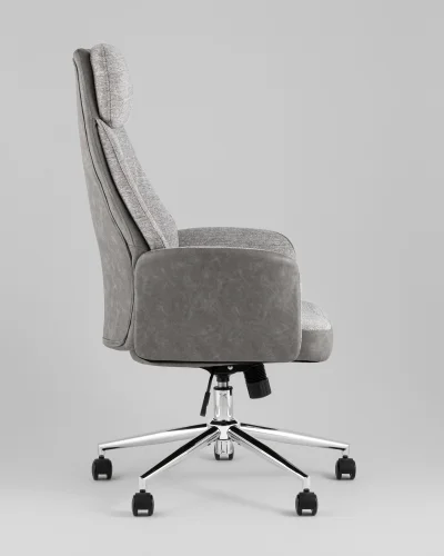Кресло офисное TopChairs Neoma, светло-серый, экокожа, ткань УТ000041772 Stool Group, /, ножки//, размеры - ***** фото 2