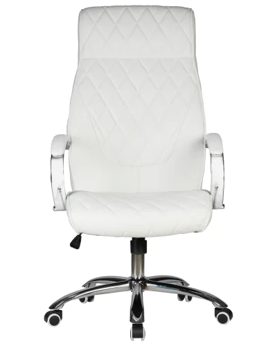 Офисное кресло для руководителей 117B-LMR BENJAMIN, цвет белый Dobrin, белый/экокожа, ножки/металл/хром, размеры - 1200*1270***670*670 фото 6