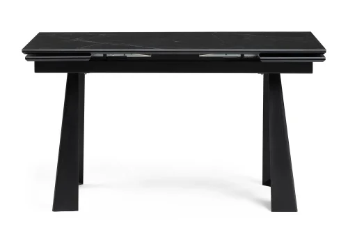 Керамический стол Бэйнбрук 140х80х76 черный мрамор / черный 530827 Woodville столешница мрамор черный из керамика фото 3