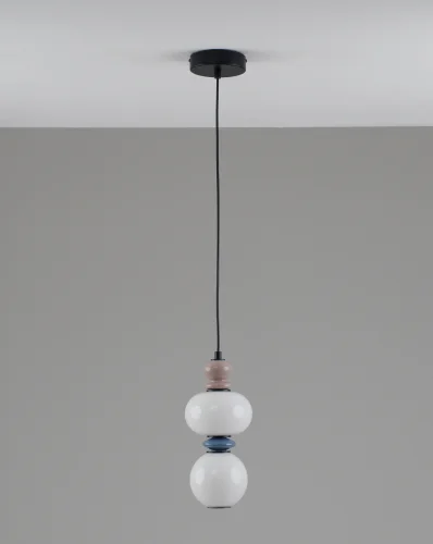 Светильник подвесной LED Glaze V11700-PL Moderli белый на 1 лампу, основание чёрное в стиле современный 
